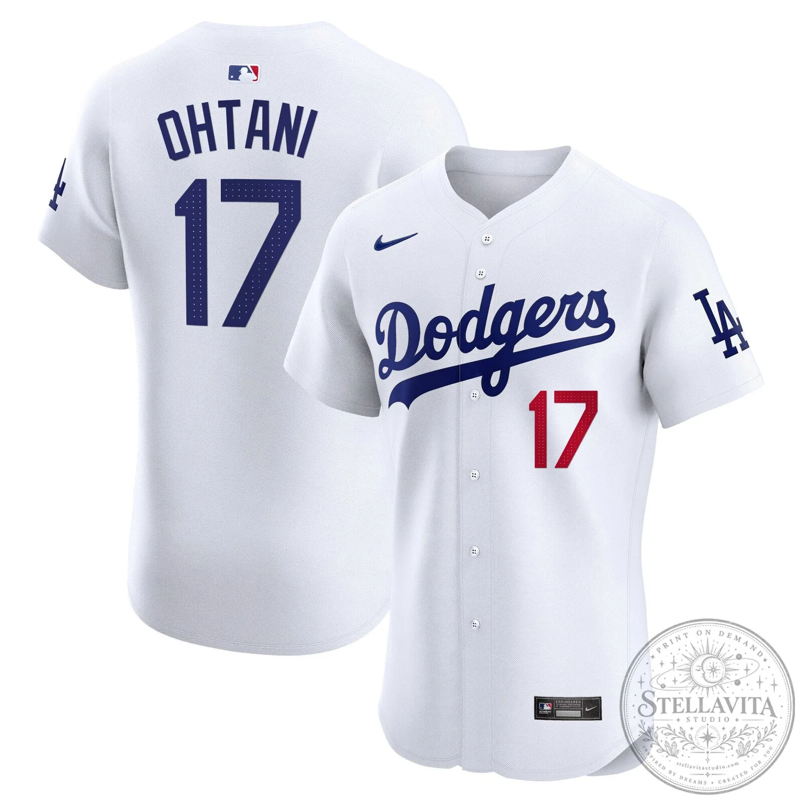 White Baseball Jersey of Shohei Ohtani for Los Angeles Dodgers Fans