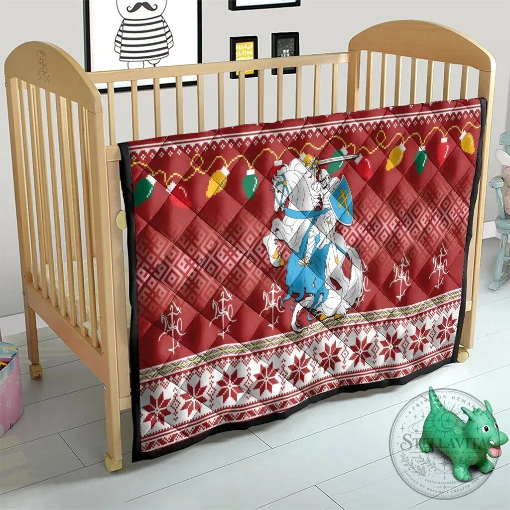 Lithuanian Vytis Christmas Holiday Quilt Blanket with Snowflake Pattern 17 Lithuanian Vytis Christmas Holiday Quilt Blanket with Snowflake Pattern