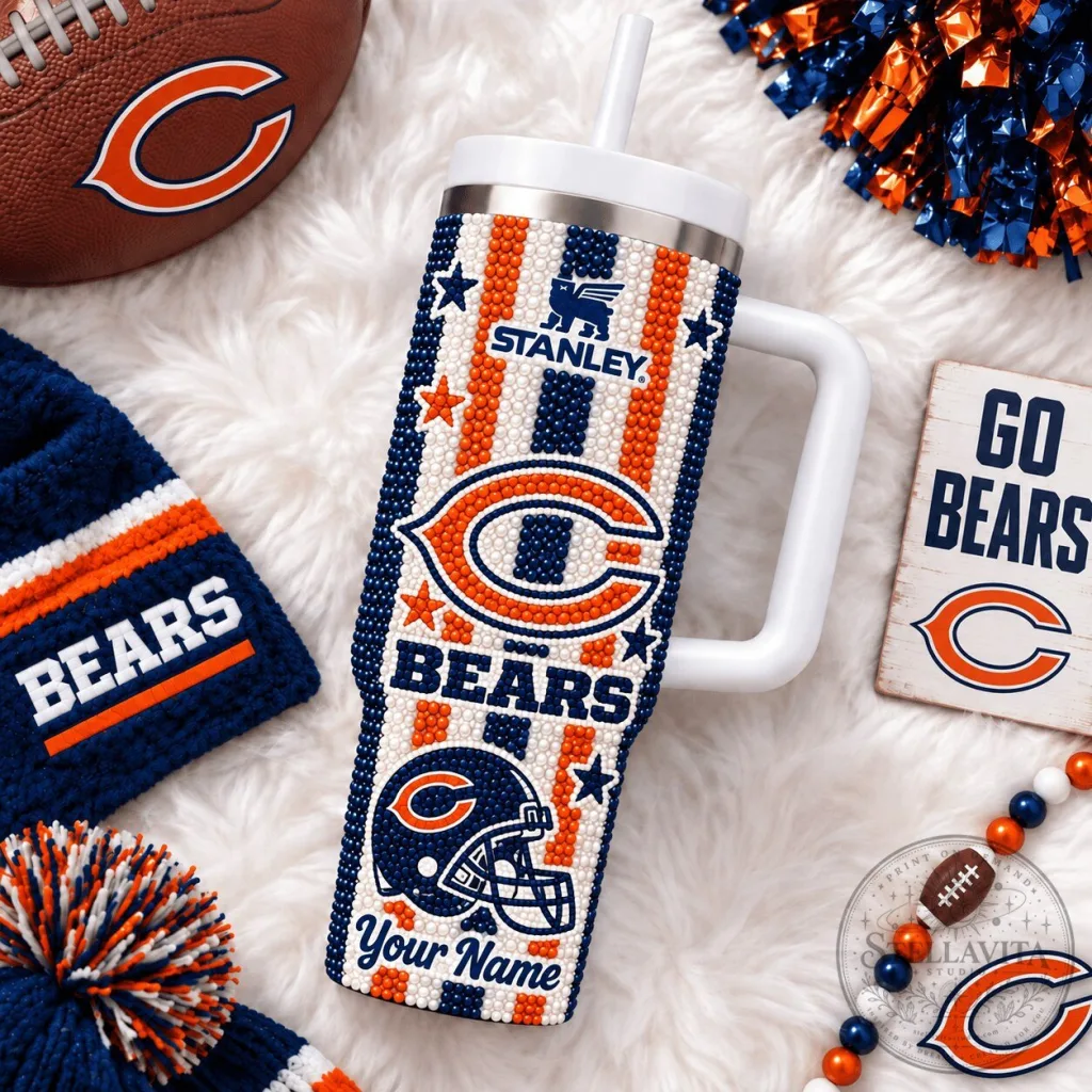 Chicago Bears NFL Stanley Tumbler Personalized Football Fan Gift Chicago Bears NFL Stanley Tumbler Personalized Football Fan Gift