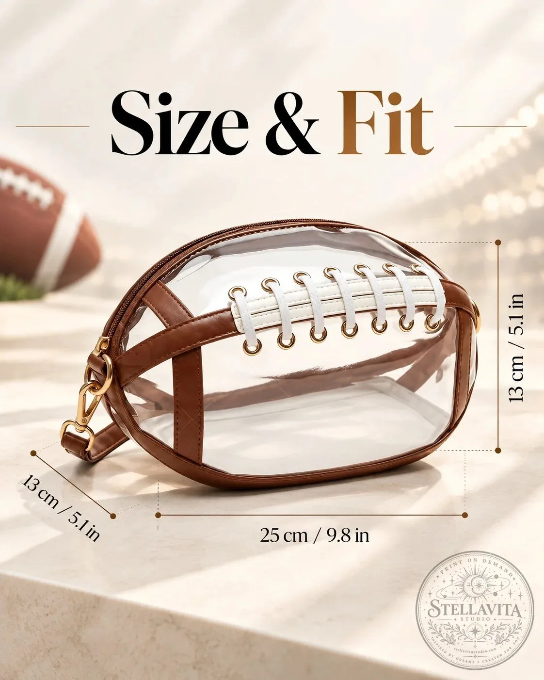 Football Shaped Clear Crossbody Bag Stadium Approved Game Day Essentials 15 Football Shaped Clear Crossbody Bag Stadium Approved Game Day Essentials