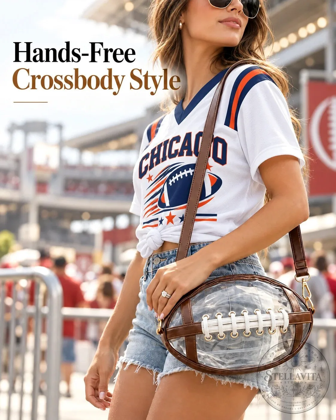 Football Shaped Clear Crossbody Bag Stadium Approved Game Day Essentials 16 Football Shaped Clear Crossbody Bag Stadium Approved Game Day Essentials