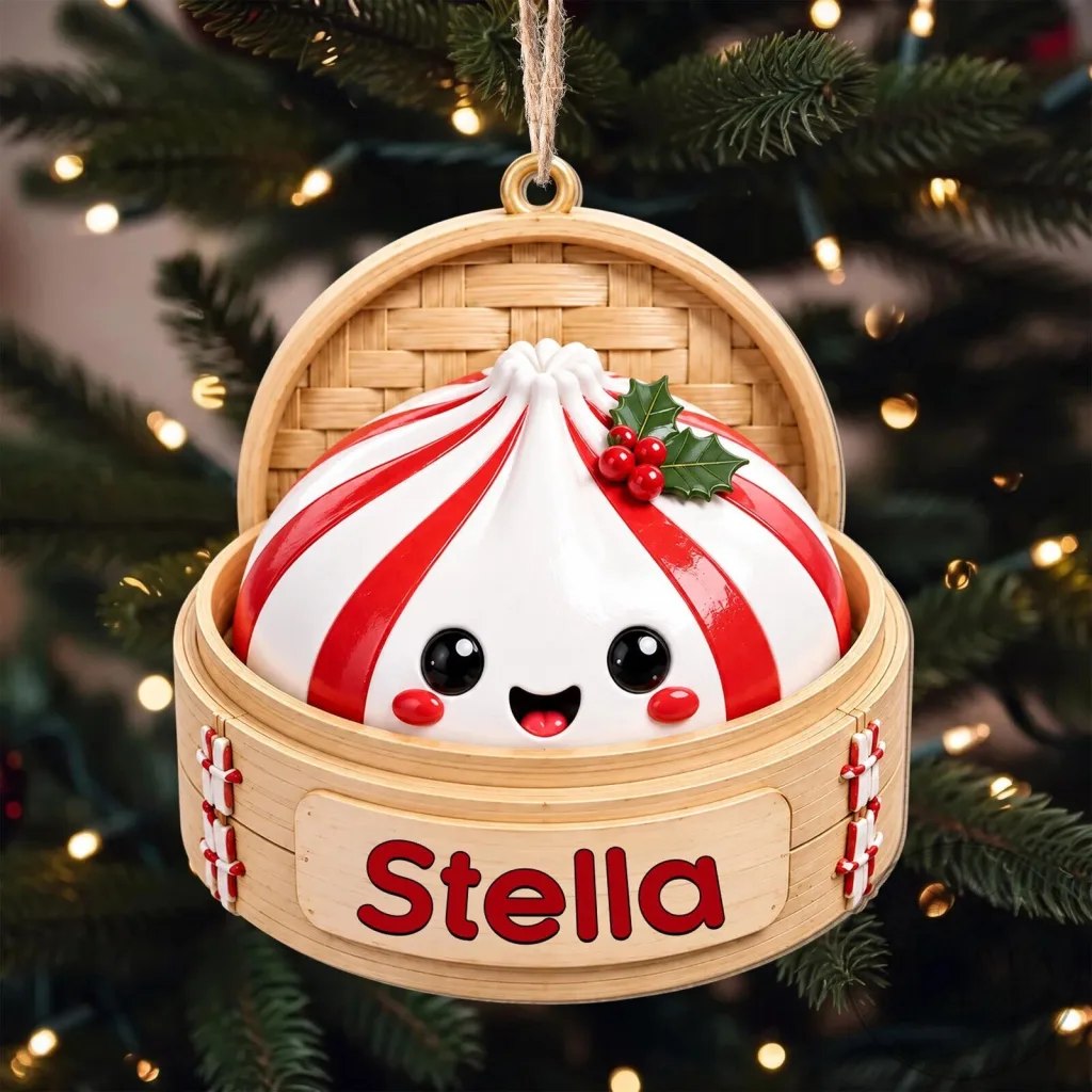 Cute Dumpling Christmas Ornament Personalized Holiday Decoration Cute Dumpling Christmas Ornament Personalized Holiday Decoration