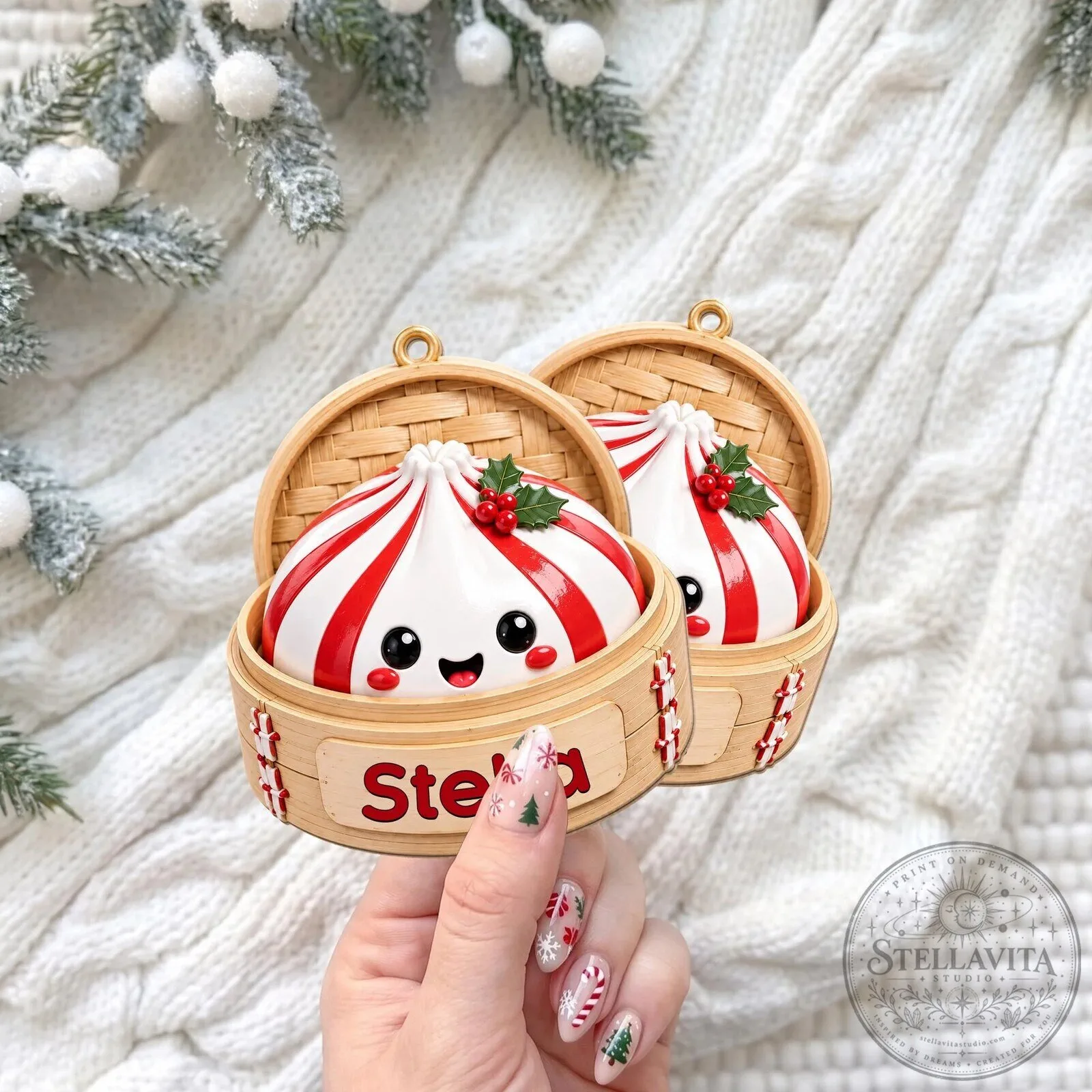Cute Dumpling Christmas Ornament Personalized Holiday Decoration 20 Cute Dumpling Christmas Ornament Personalized Holiday Decoration