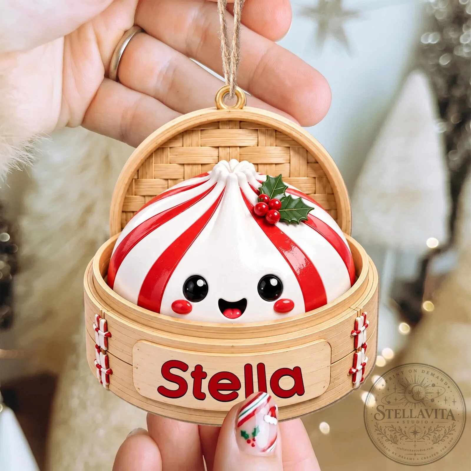 Cute Dumpling Christmas Ornament Personalized Holiday Decoration 21 Cute Dumpling Christmas Ornament Personalized Holiday Decoration