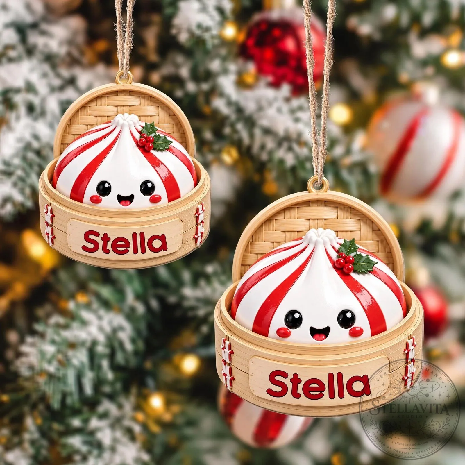 Cute Dumpling Christmas Ornament Personalized Holiday Decoration 23 Cute Dumpling Christmas Ornament Personalized Holiday Decoration