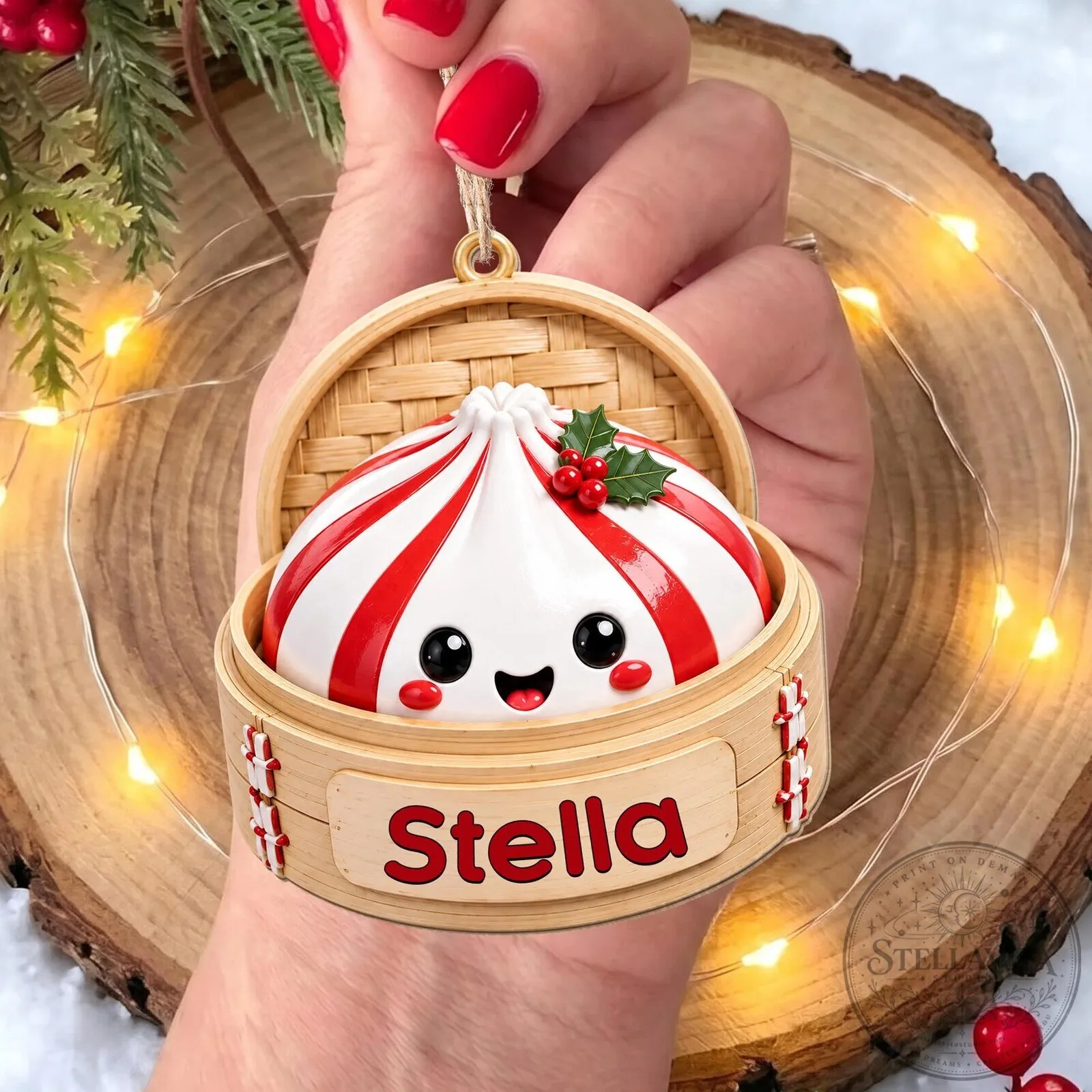 Cute Dumpling Christmas Ornament Personalized Holiday Decoration 24 Cute Dumpling Christmas Ornament Personalized Holiday Decoration