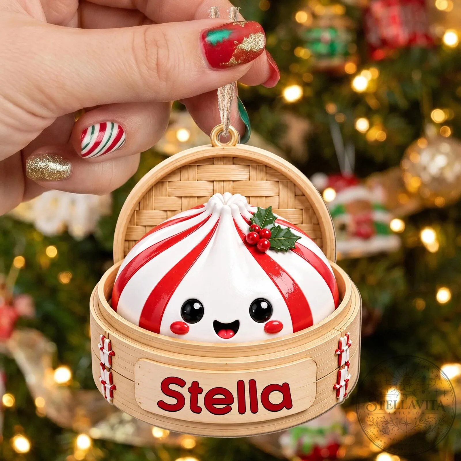 Cute Dumpling Christmas Ornament Personalized Holiday Decoration 25 Cute Dumpling Christmas Ornament Personalized Holiday Decoration