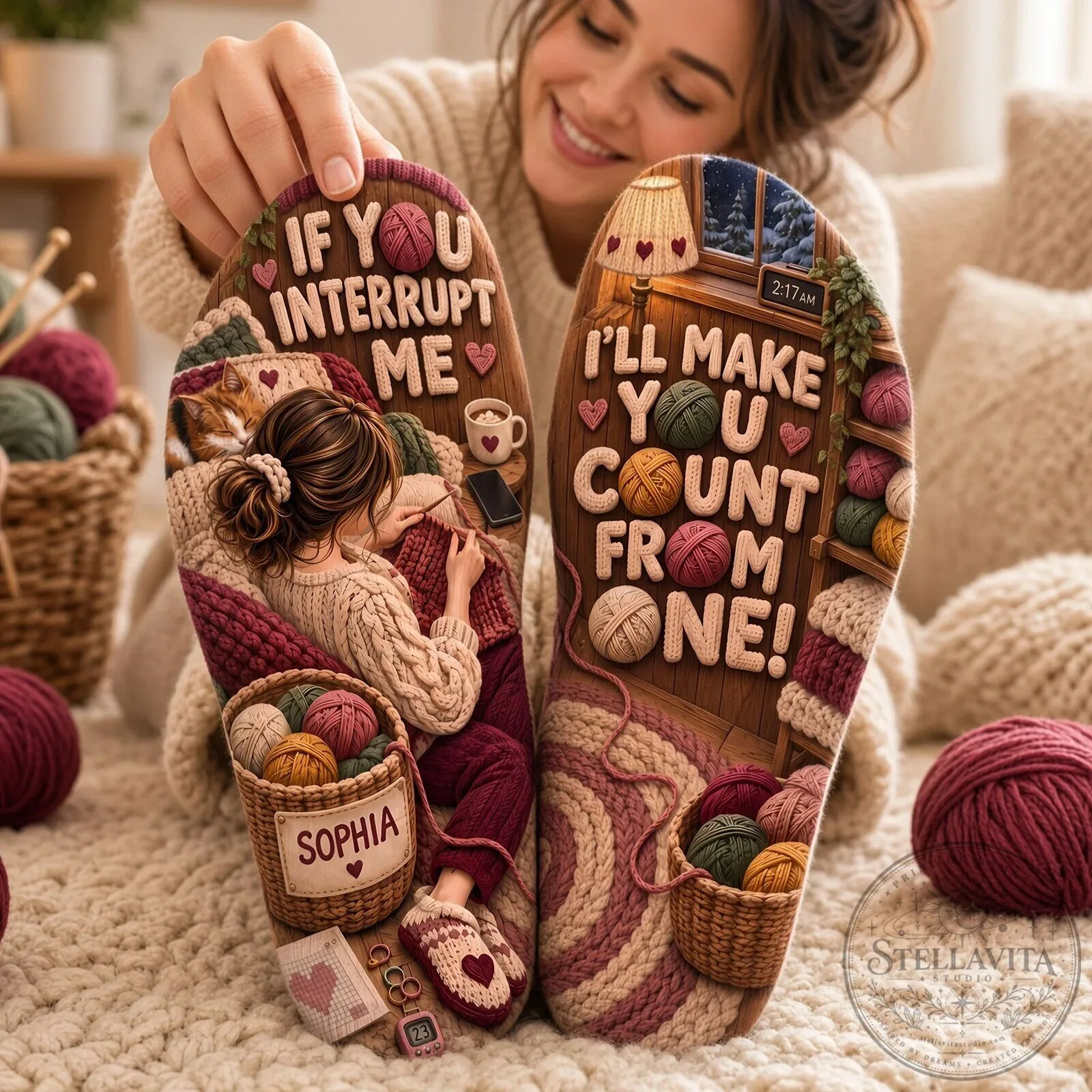 Knitting Era Custom Name Gifts For Her, Knitting Lovers Personalized Crew Socks 9 Knitting Era Custom Name Gifts For Her, Knitting Lovers Personalized Crew Socks