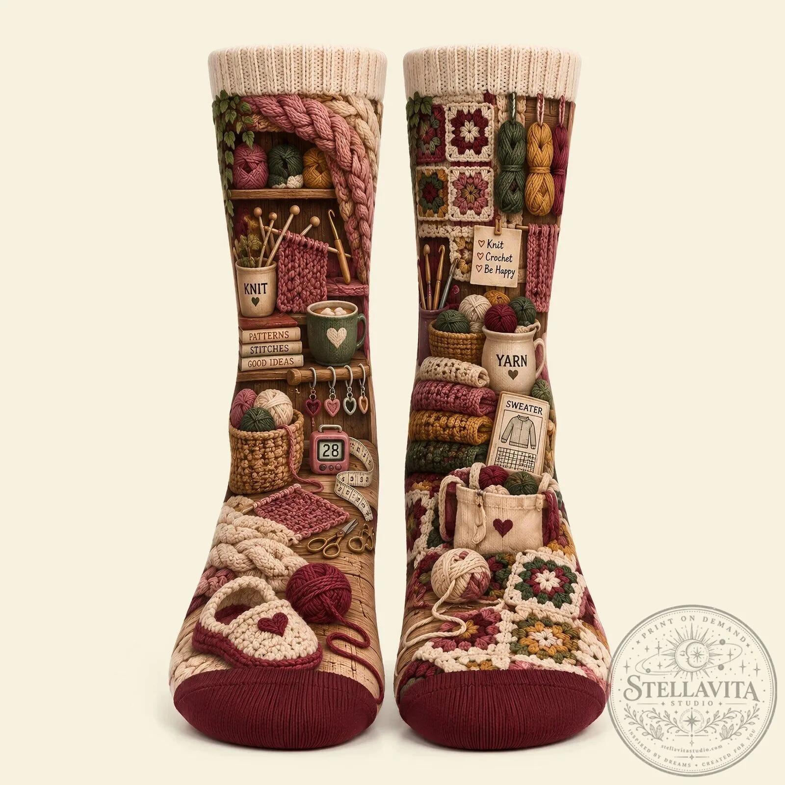 Knitting Era Custom Name Gifts For Her, Knitting Lovers Personalized Crew Socks 11 Knitting Era Custom Name Gifts For Her, Knitting Lovers Personalized Crew Socks