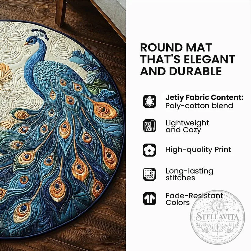 Christmas Santa Claus Vortex Quilted Round Mat Holiday Home Decor 11 Christmas Santa Claus Vortex Quilted Round Mat Holiday Home Decor