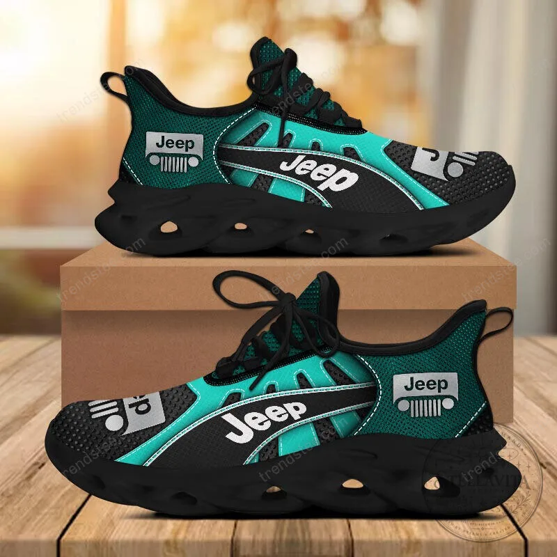 Jeep Logo Custom Black And Gray Running Shoes For Men And Women 23 Jeep Logo Custom Black And Gray Running Shoes For Men And Women