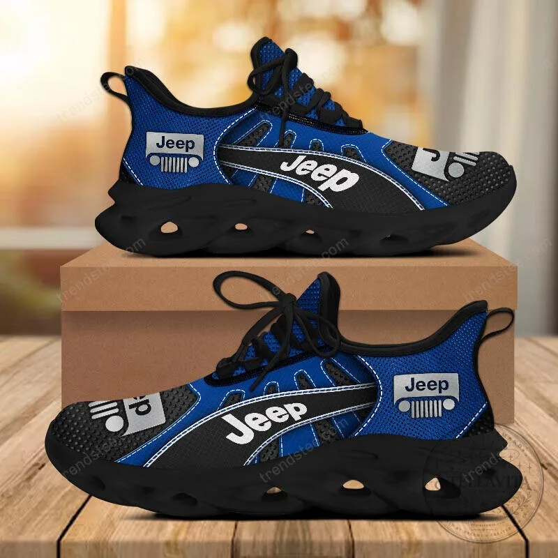 Jeep Logo Custom Black And Gray Running Shoes For Men And Women 35 Jeep Logo Custom Black And Gray Running Shoes For Men And Women