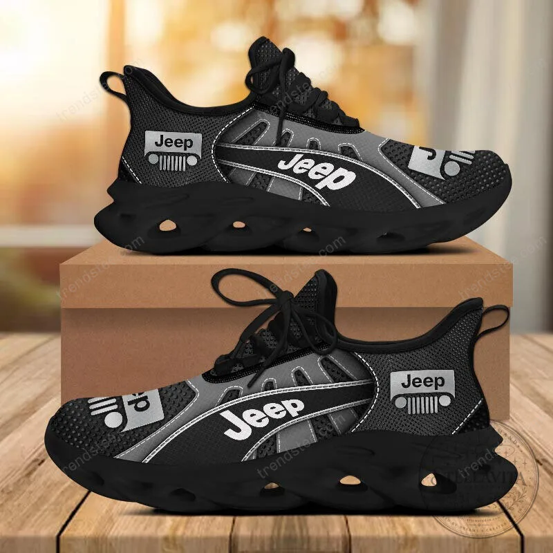 Jeep Logo Custom Black And Gray Running Shoes For Men And Women 38 Jeep Logo Custom Black And Gray Running Shoes For Men And Women