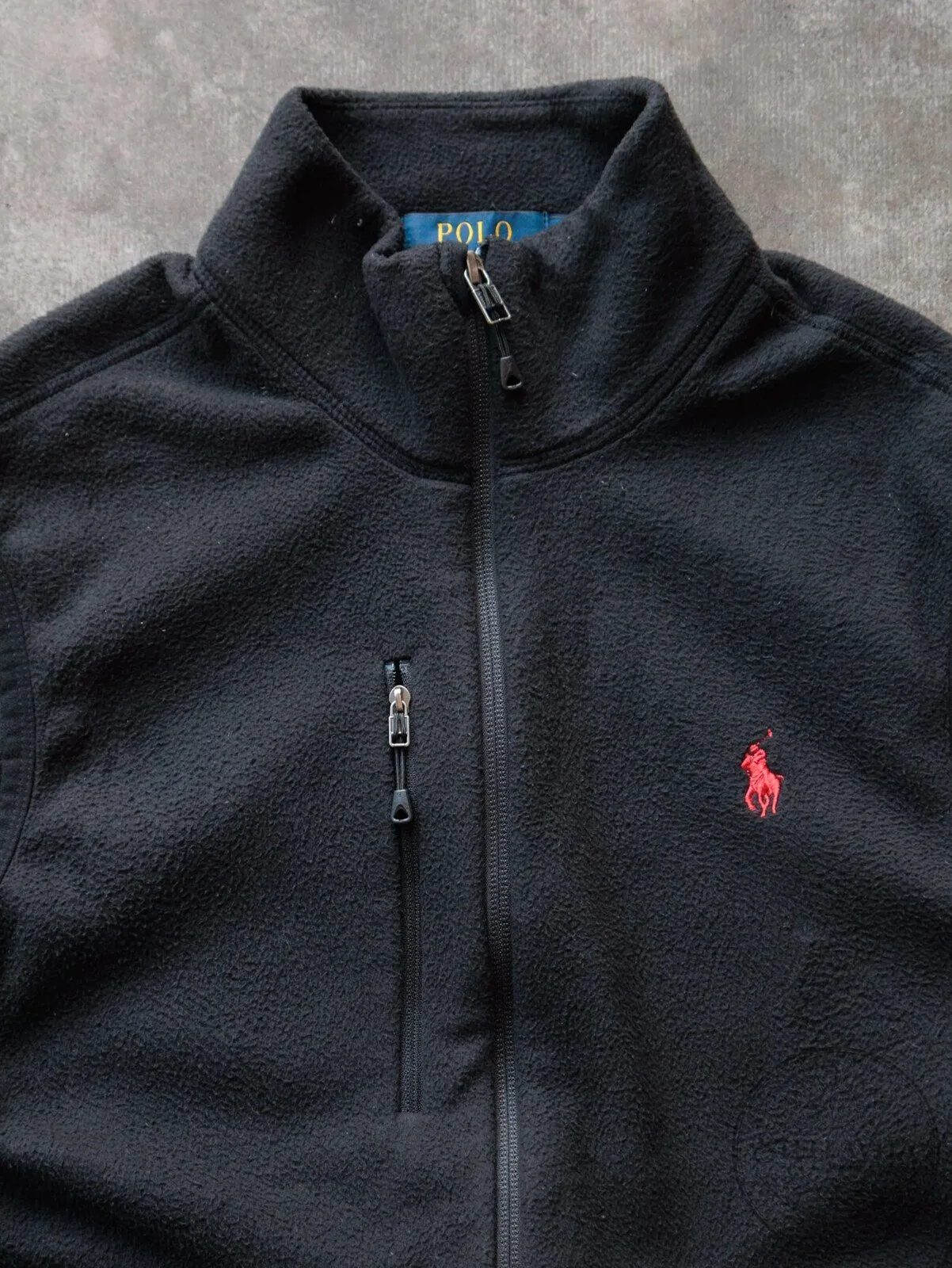 Polo Ralph Lauren Black Fleece Vest with Embroidered Pony Logo 8 Polo Ralph Lauren Black Fleece Vest with Embroidered Pony Logo