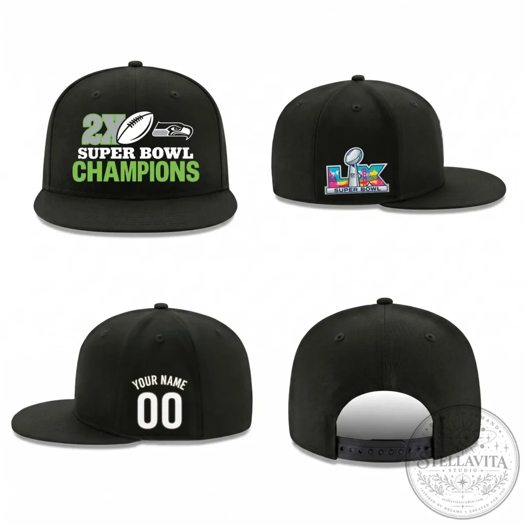 Custom Snapback Hat for Seattle Seahawks Super Bowl Champs Custom Snapback Hat for Seattle Seahawks Super Bowl Champs
