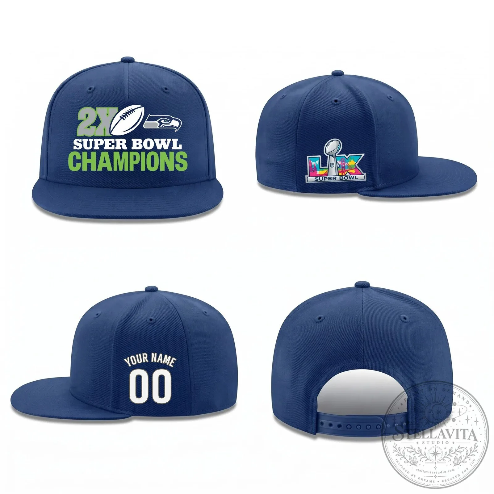 Custom Snapback Hat for Seattle Seahawks Super Bowl Champs 11 Custom Snapback Hat for Seattle Seahawks Super Bowl Champs