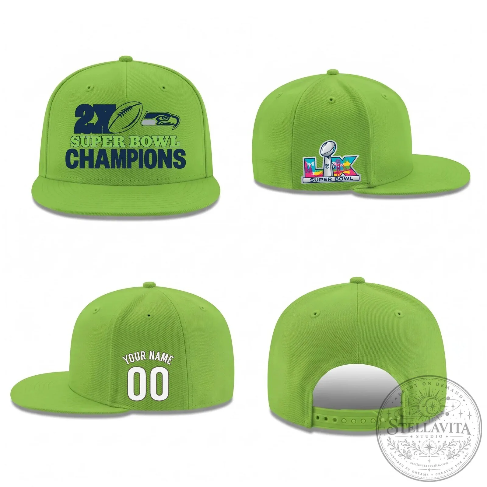 Custom Snapback Hat for Seattle Seahawks Super Bowl Champs 12 Custom Snapback Hat for Seattle Seahawks Super Bowl Champs