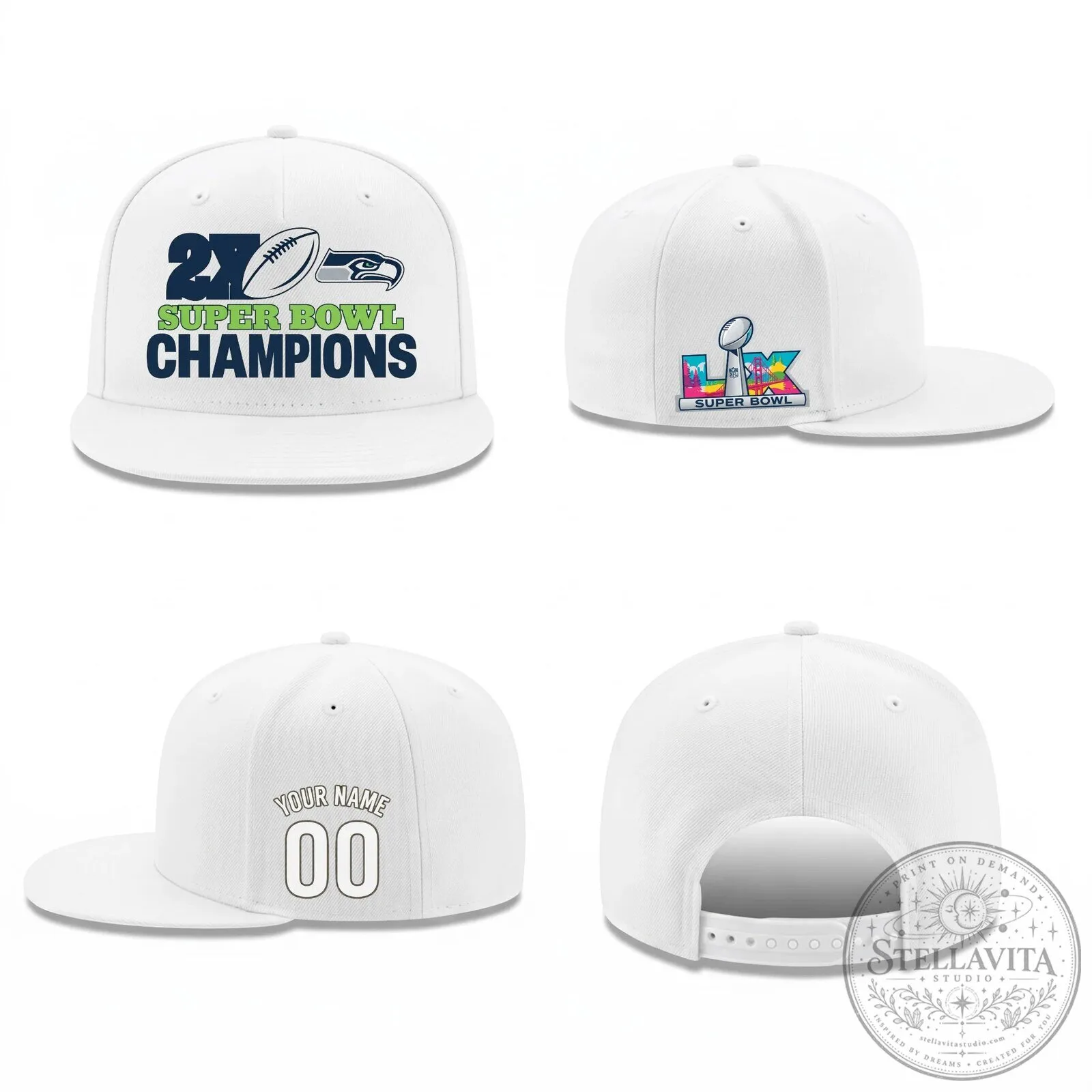 Custom Snapback Hat for Seattle Seahawks Super Bowl Champs 14 Custom Snapback Hat for Seattle Seahawks Super Bowl Champs