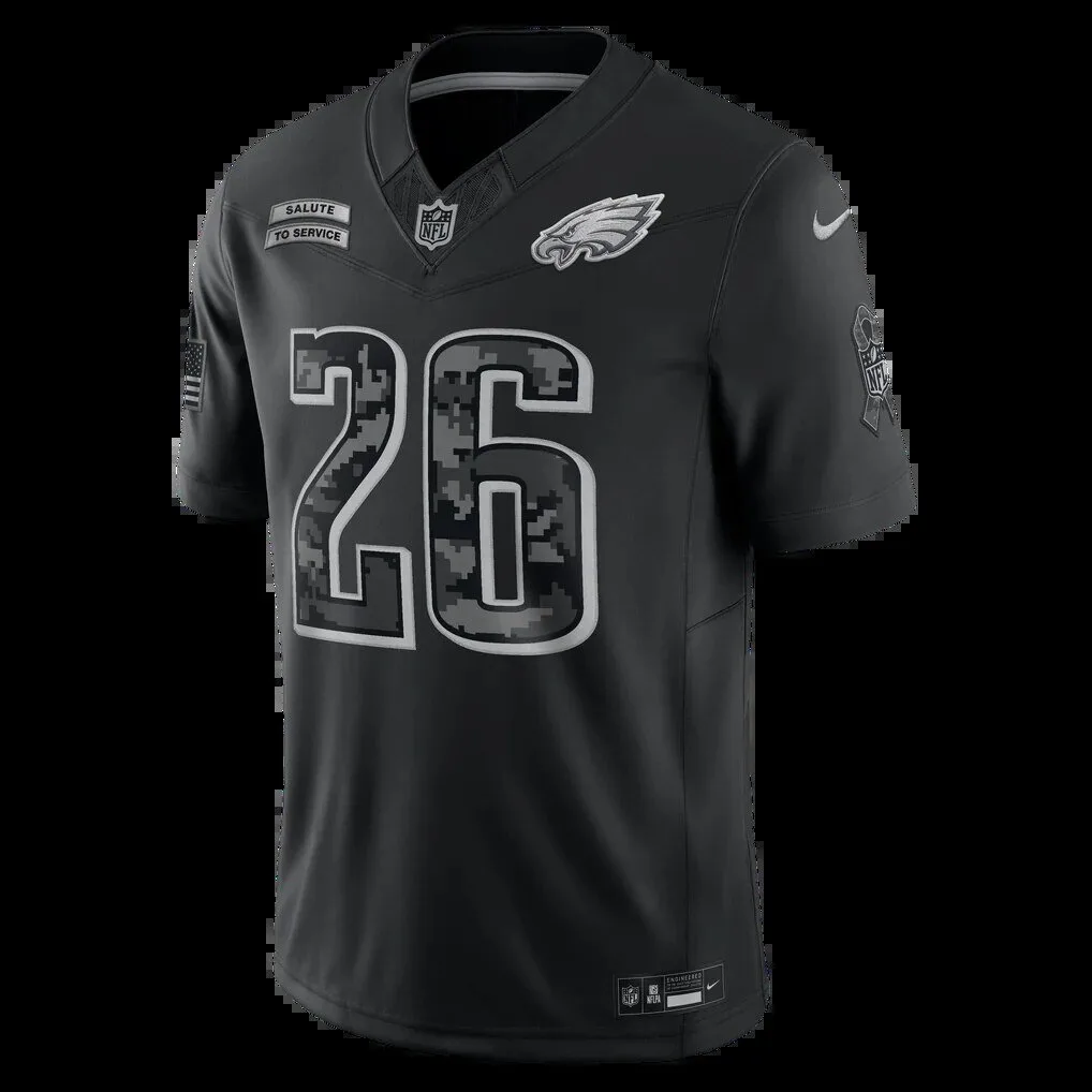 Saquon Barkley Black Jersey for Philadelphia Eagles - Salute to Service Edition 8 Saquon Barkley Black Jersey for Philadelphia Eagles - Salute to Service Edition