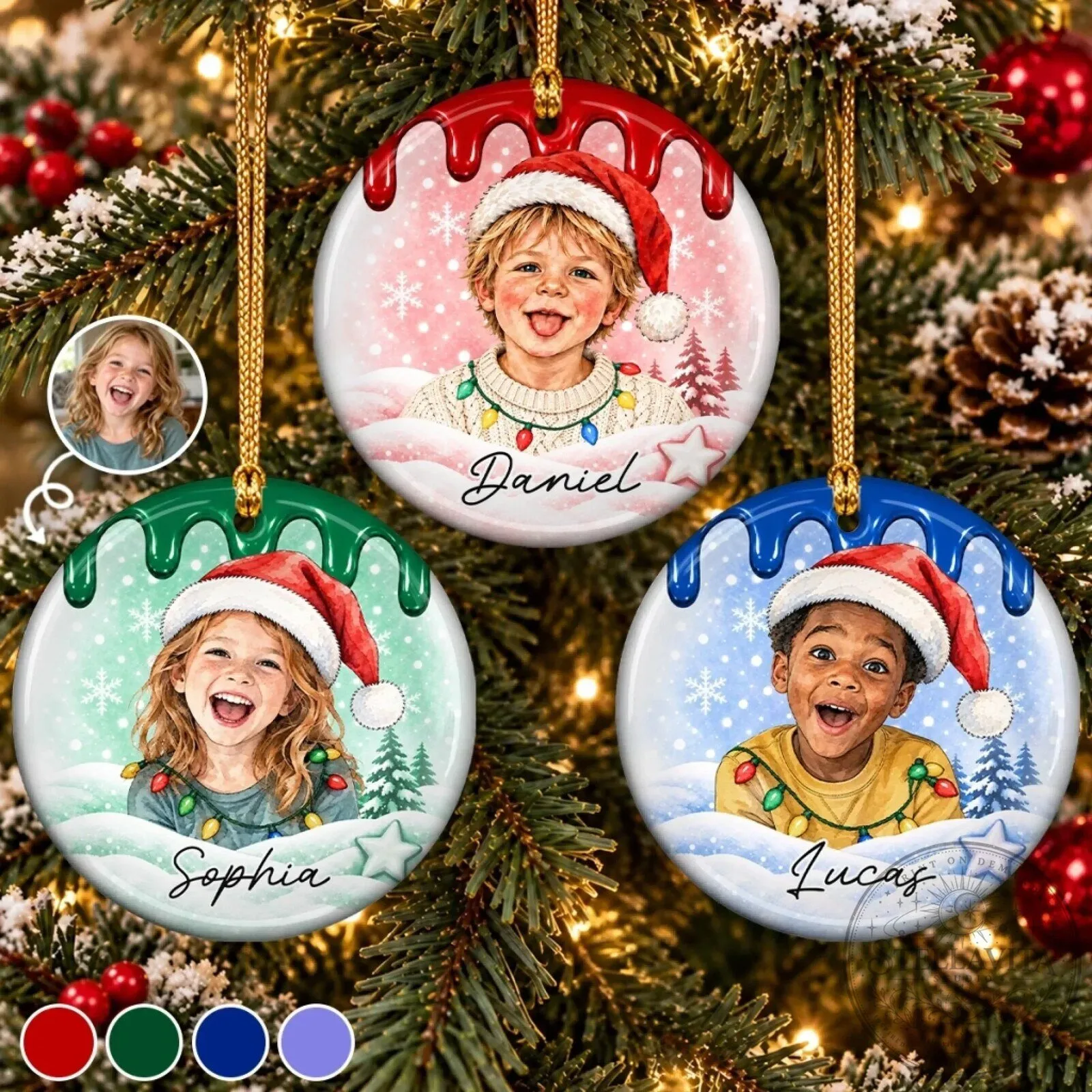 Personalized Child Photo Christmas Snow Globe Holiday Ornament