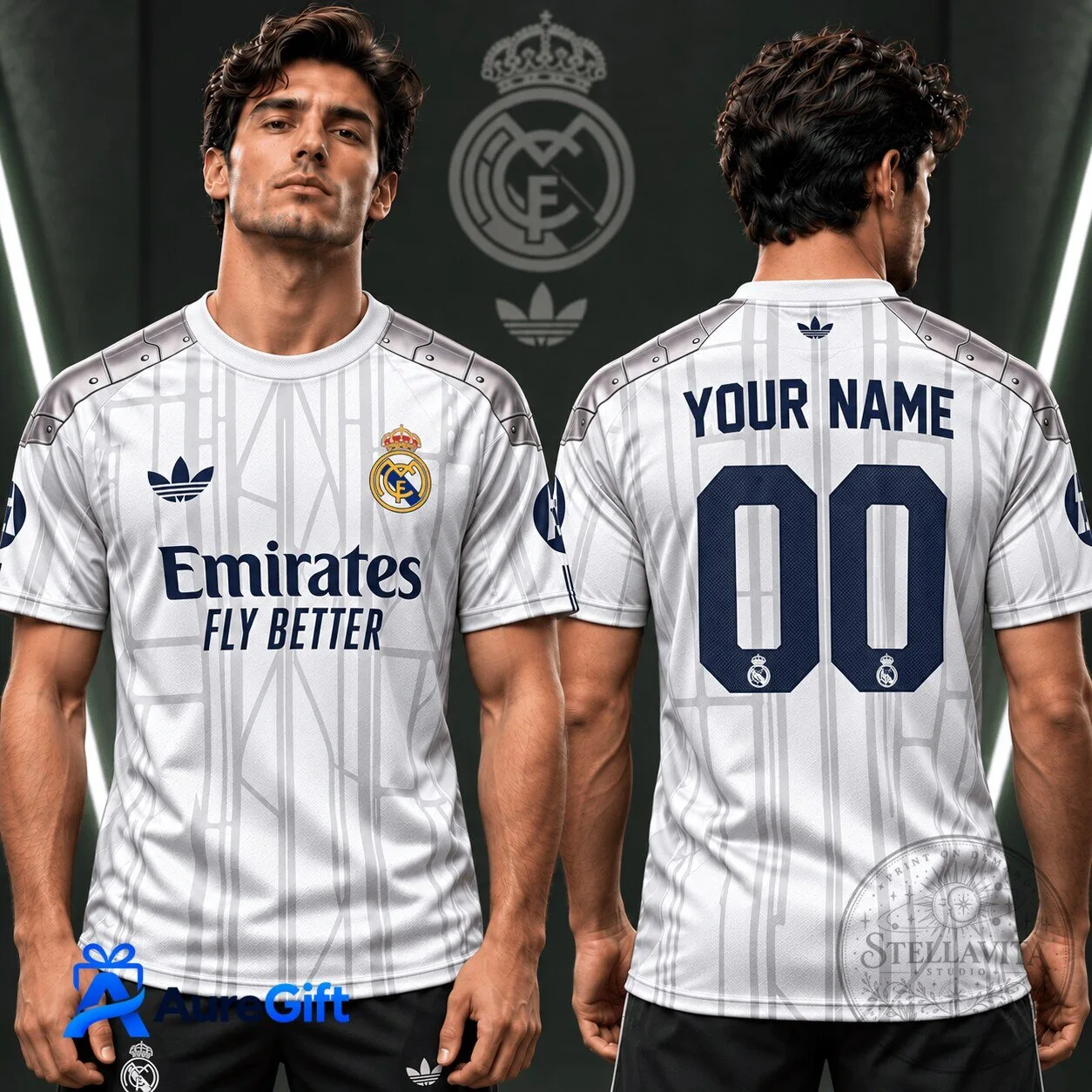 Real Madrid UEFA Game Day Personalized Football Jersey 2 Real Madrid UEFA Game Day Personalized Football Jersey