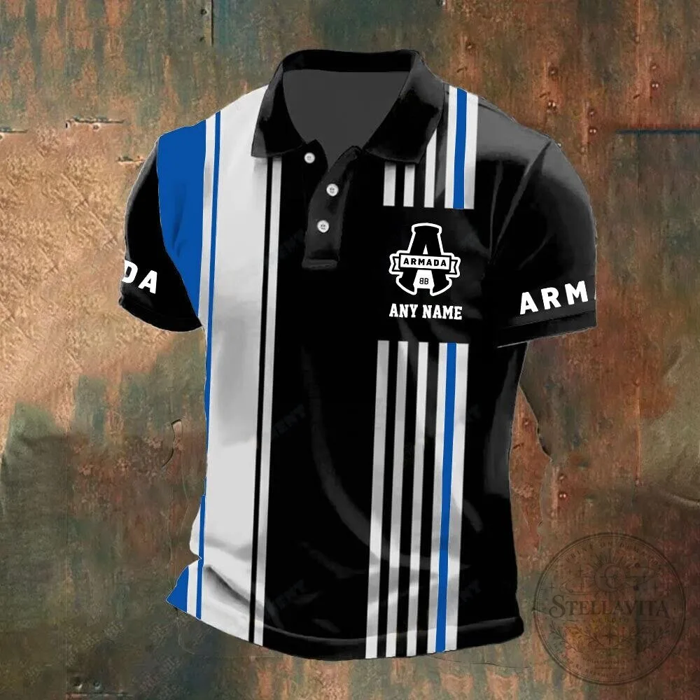 Blainville-Boisbriand Armada QMJHL Personalized Striped Polo Shirt 12 Blainville-Boisbriand Armada QMJHL Personalized Striped Polo Shirt