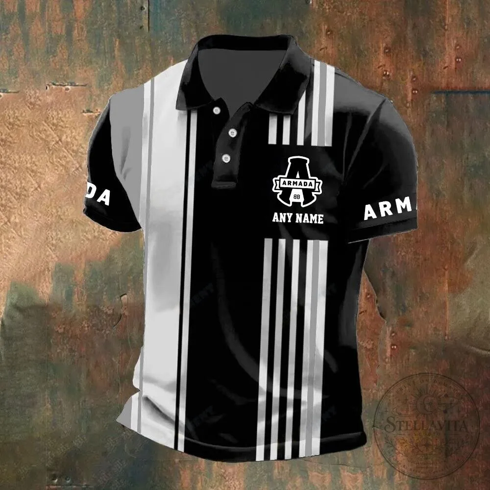 Blainville-Boisbriand Armada QMJHL Personalized Striped Polo Shirt 14 Blainville-Boisbriand Armada QMJHL Personalized Striped Polo Shirt