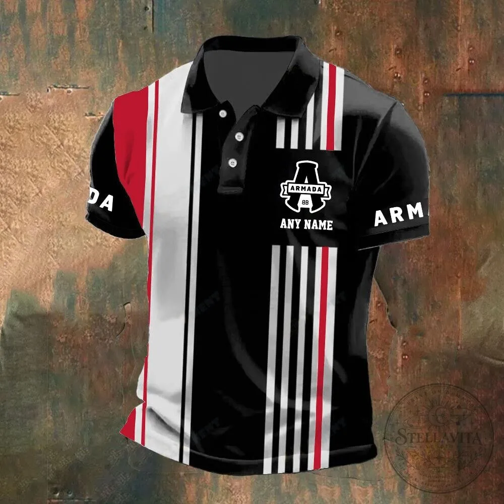 Blainville-Boisbriand Armada QMJHL Personalized Striped Polo Shirt 16 Blainville-Boisbriand Armada QMJHL Personalized Striped Polo Shirt