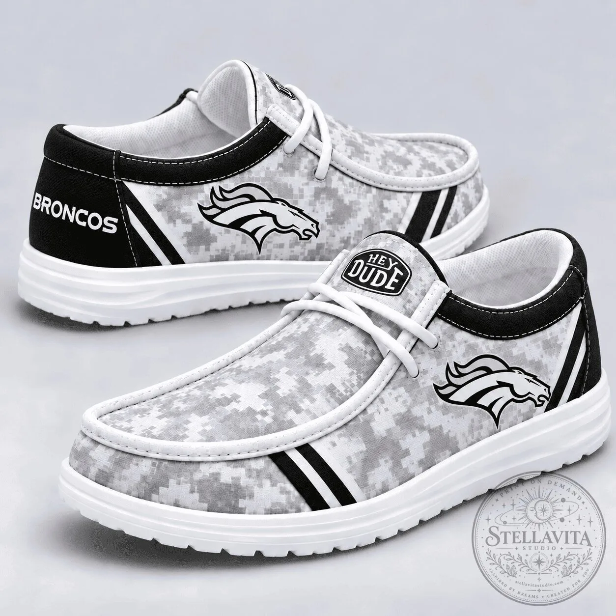 Denver Broncos NFL Team Logo Digital Camouflage Loafer Shoes 5 Denver Broncos NFL Team Logo Digital Camouflage Loafer Shoes