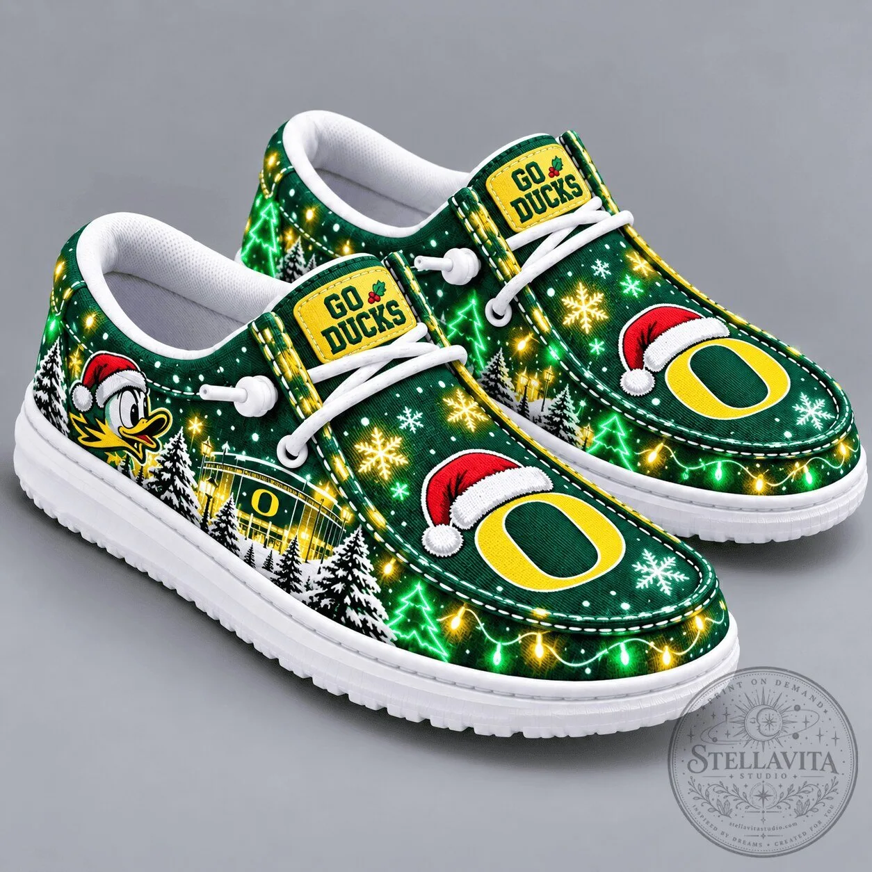 Oregon Ducks Christmas Spirit Holiday Loafers Shoes 1 Oregon Ducks Christmas Spirit Holiday Loafers Shoes