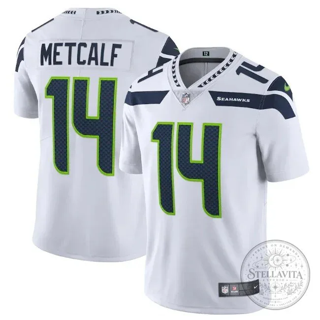DK Metcalf Seattle Seahawks White Football Jersey 1 DK Metcalf Seattle Seahawks White Football Jersey
