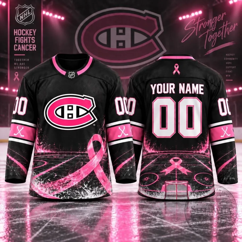 Montreal Canadiens Pink Ribbon Breast Cancer Awareness Hockey Jersey