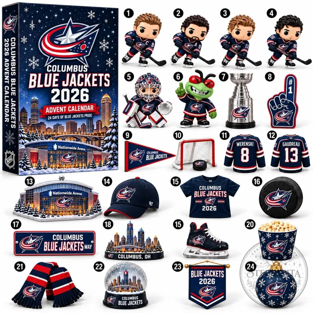 Columbus Blue Jackets 2026 NHL Hockey Team 24 Day Countdown Advent Calendar Columbus Blue Jackets 2026 NHL Hockey Team 24 Day Countdown Advent Calendar 2D