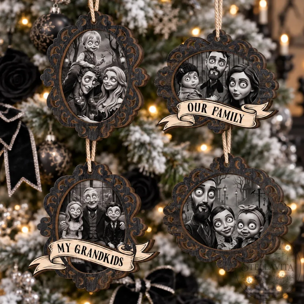 Gothic Family Portrait Personalized Christmas Ornament Gothic Family Portrait Personalized Christmas Ornament