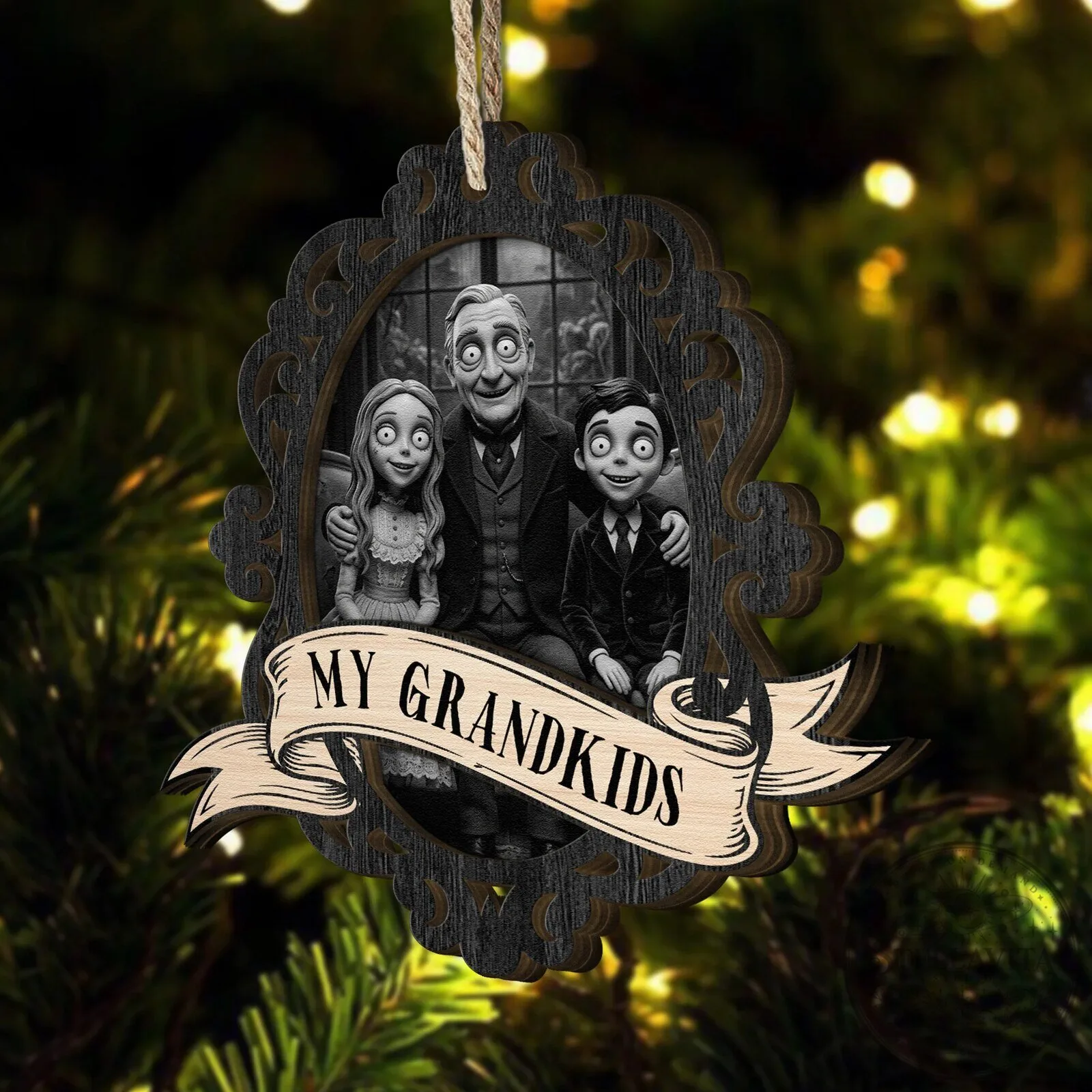 Gothic Family Portrait Personalized Christmas Ornament 14 Gothic Family Portrait Personalized Christmas Ornament