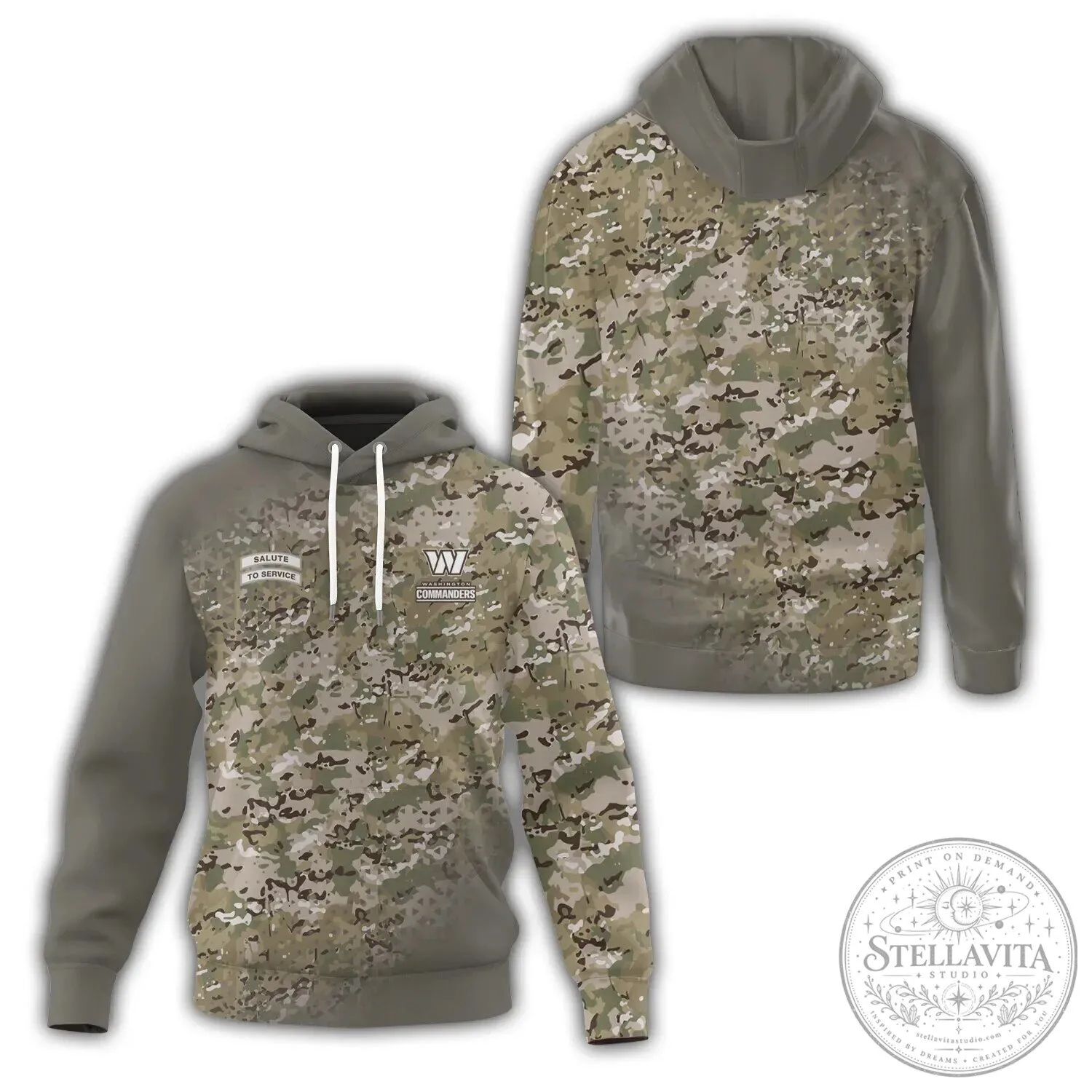 Washington Commanders Salute To Service Camouflage Military Hoodie