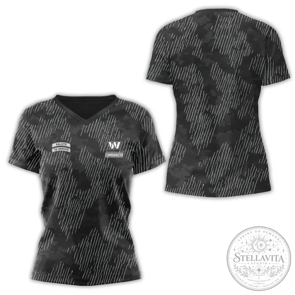 Washington Commanders Salute To Service V-Neck T-Shirt Washington Commanders Salute To Service V-Neck T-Shirt