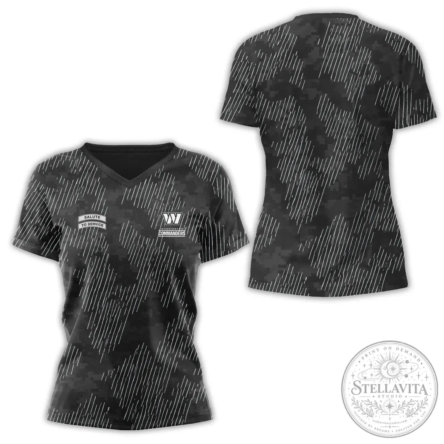 Washington Commanders Salute To Service V-Neck T-Shirt
