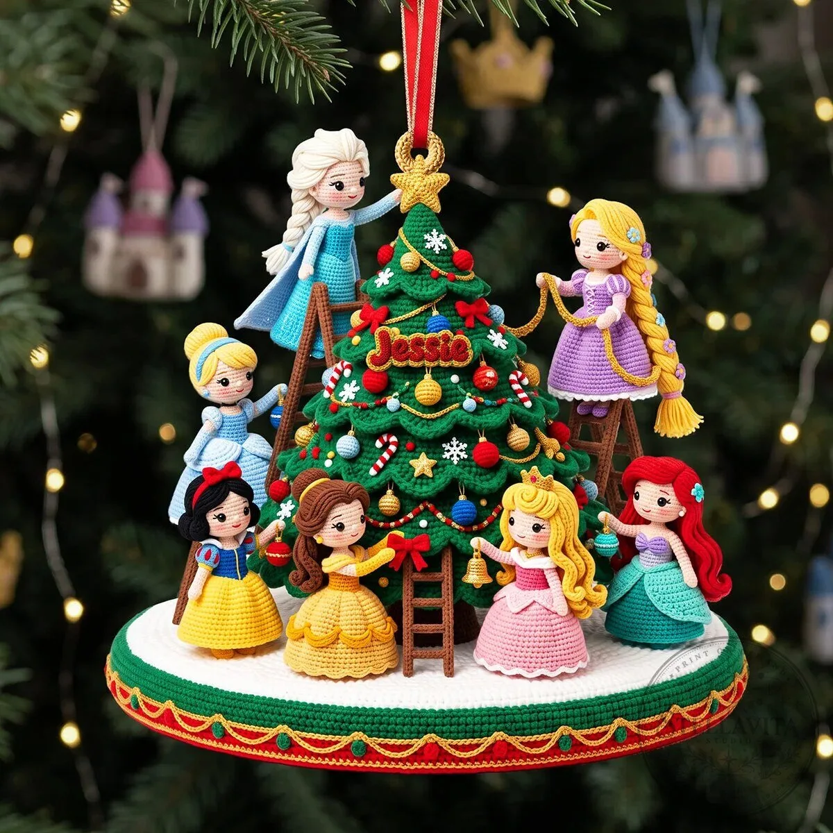 Disney Princesses Fairytale Christmas Tree Personalized Ornament