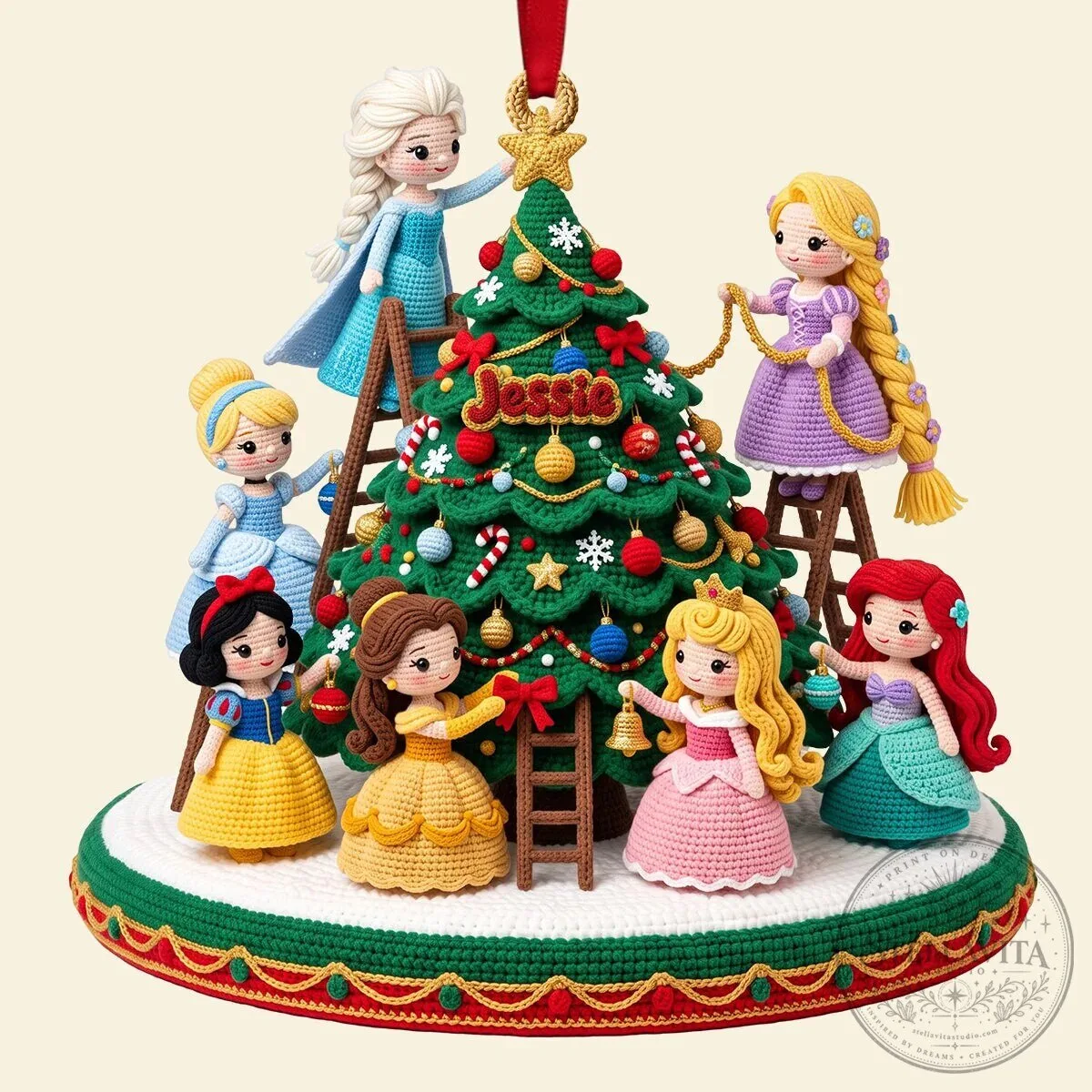 Disney Princesses Fairytale Christmas Tree Personalized Ornament 11 Disney Princesses Fairytale Christmas Tree Personalized Ornament