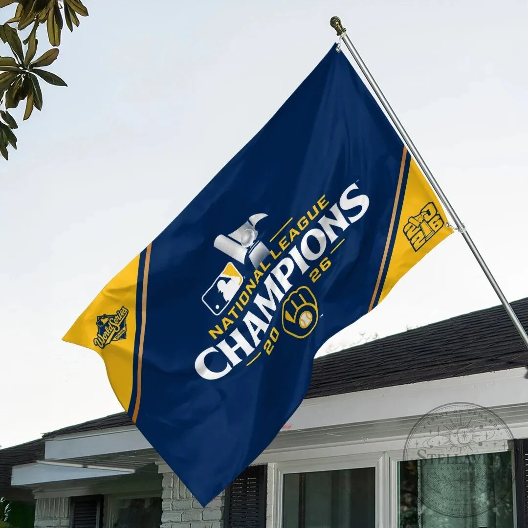 Milwaukee Brewers 2026 National League Champions Double-Sided House Flag