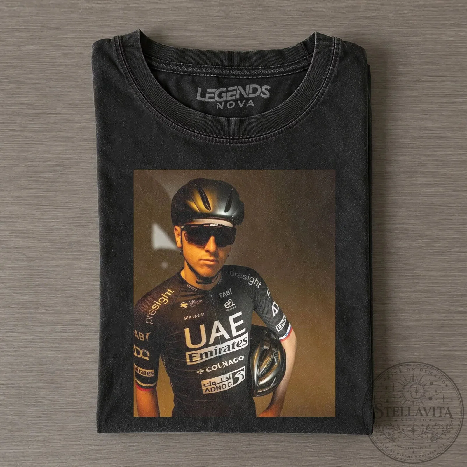 Tadej Pogačar Cycling Star Portrait Fan Apparel T-Shirt