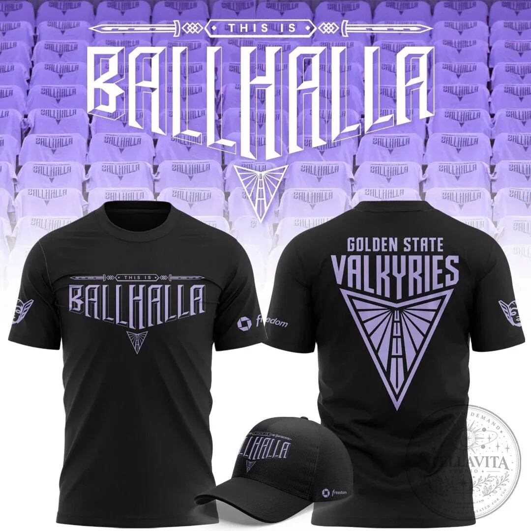 Golden State Valkyries Ballhalla Loud Graphic Black T-Shirt