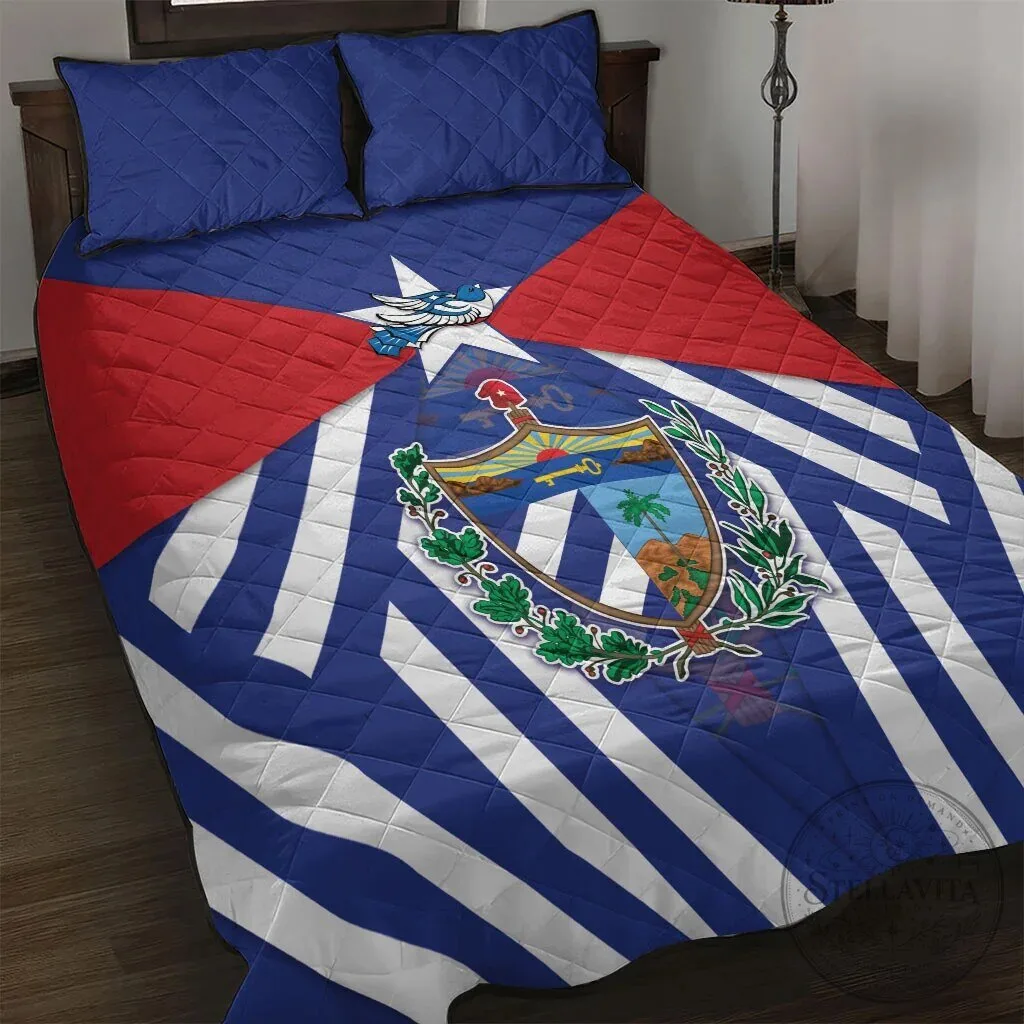 Viva Cuba Libre Cuban Flag Quilt Bedding Set With Coat Of Arms 9 Viva Cuba Libre Cuban Flag Quilt Bedding Set With Coat Of Arms