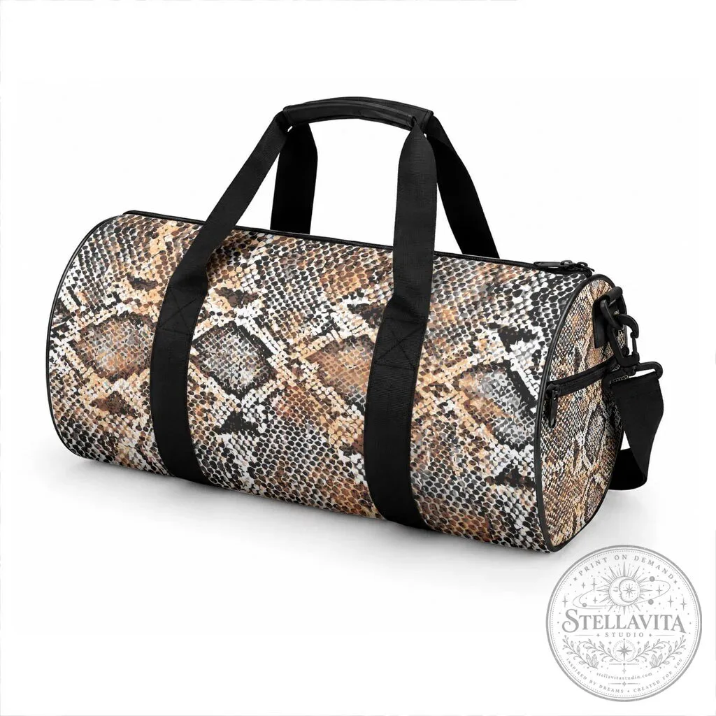 Vintage Snake Skin Pattern Travel Duffle Bag 9 Vintage Snake Skin Pattern Travel Duffle Bag