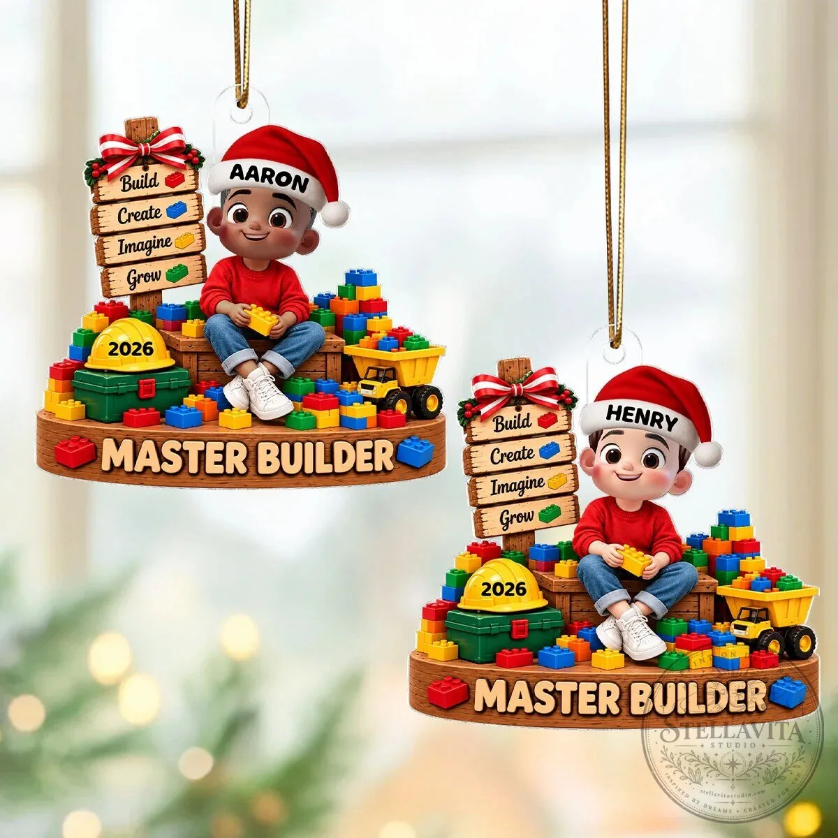 Personalized Master Builder Christmas Tree Ornament 14 Personalized Master Builder Christmas Tree Ornament