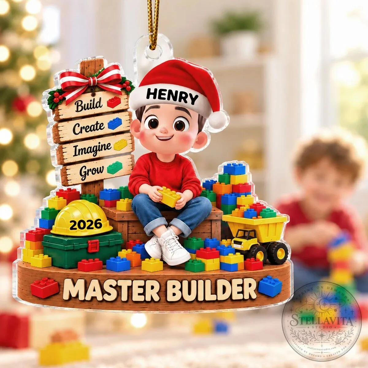 Personalized Master Builder Christmas Tree Ornament 16 Personalized Master Builder Christmas Tree Ornament