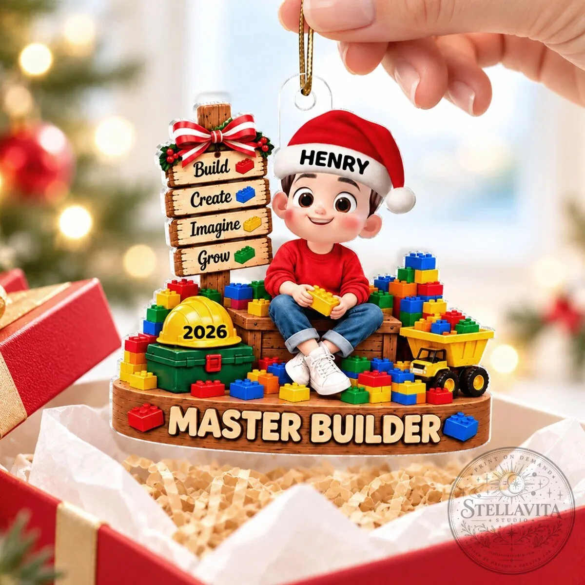 Personalized Master Builder Christmas Tree Ornament 18 Personalized Master Builder Christmas Tree Ornament