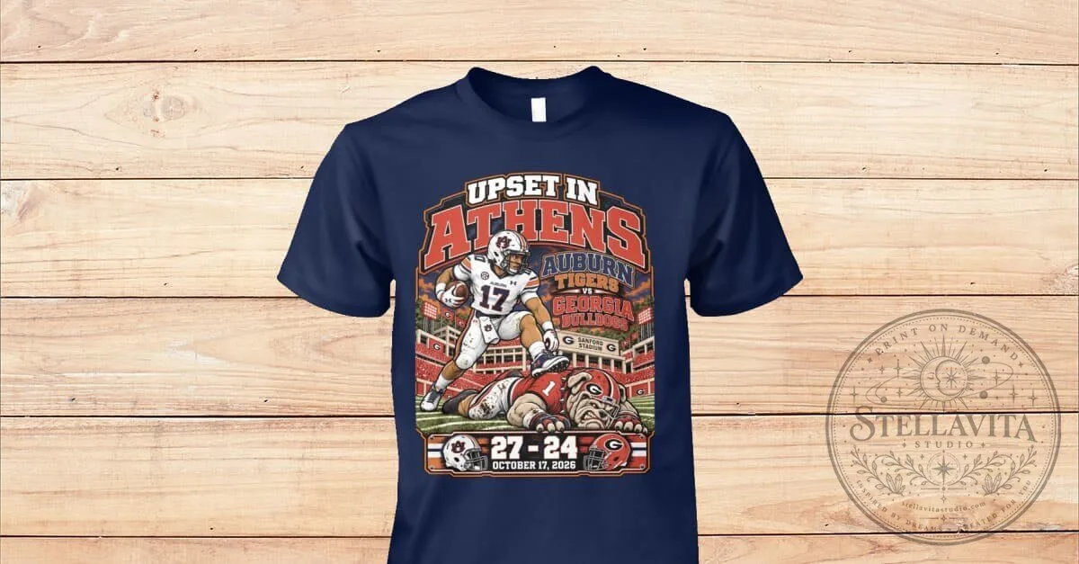 Auburn Tigers Upset in Athens Georgia Bulldogs Football Game T-Shirt