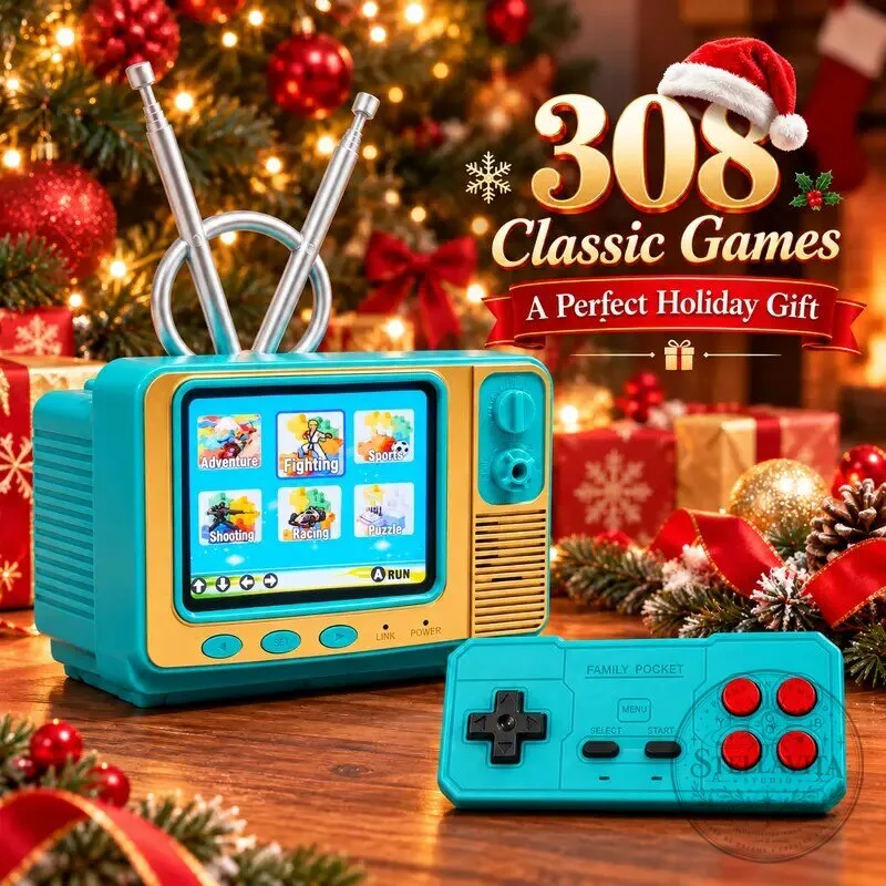 Retro PC Gaming Console with 308 Classic Games and Wireless Controller